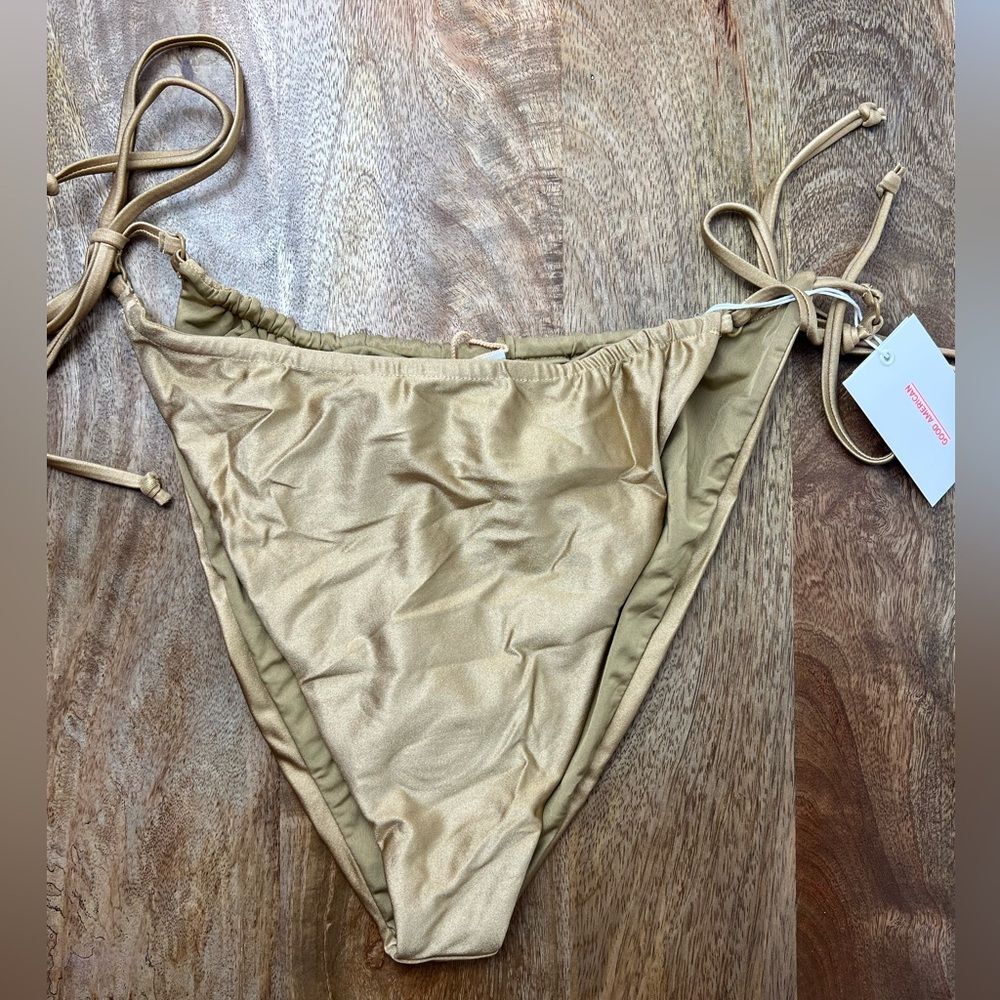 Good American Gold bronze adjustable bikini